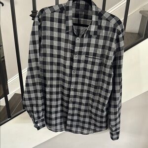 JV John Varvatos Black and White Checkered Shirt size L
